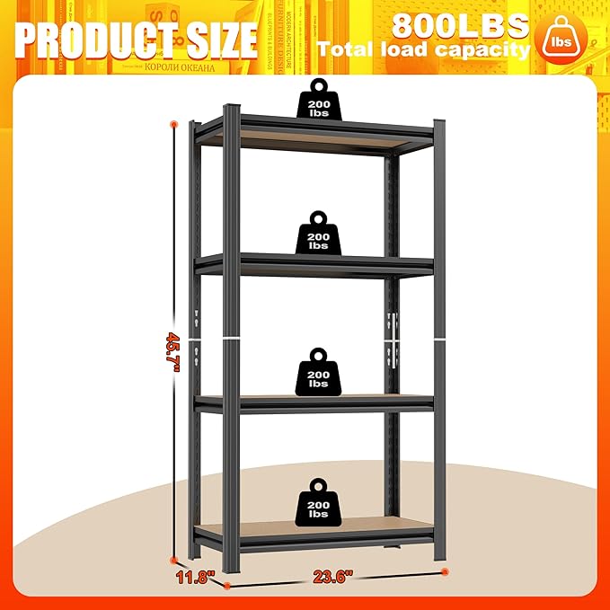 Industrial Bookshelves and Bookcases, Ladder Shelf 4 Tiers with Metal Frame for Living Room, Home Office, Bedroom 45.7" Hx23.6 Wx11.8 D