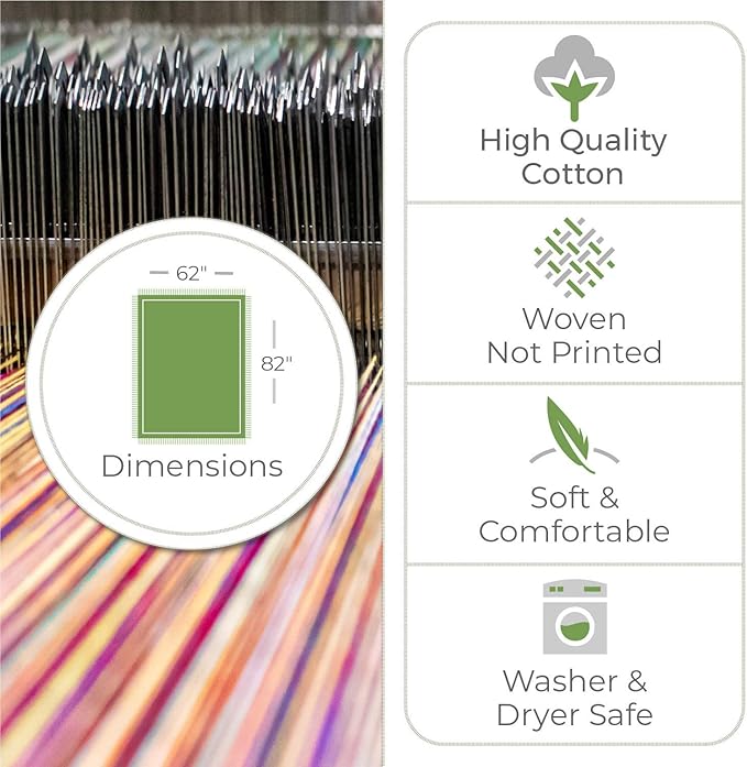 Pure Country Weavers Leap Frog XL Blanket by Elena Vladykina - Garden Floral Gift Tapestry Throw Woven from Cotton - Made in The USA (82x62)