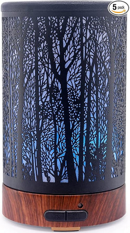 Essential Oil Diffuser - Multifunction Aromatherapy Diffuser 7 LED Color Changing Light 150ML Metal Diffuser Easy to Clean Suitable for Home,Office (Tree)