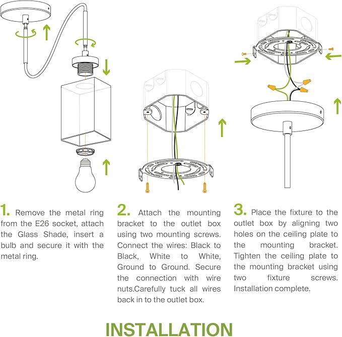 ASD Single Mini-Pendant Ceiling Light Fixture | 60W E26 Socket 120V | Dimmable, LED/CFL/Incandescent Bulbs Compatible, ETL Listed | Hanging Kitchen Island Lighting, Frosted Drop Lamp | Nickel, 12 Pack