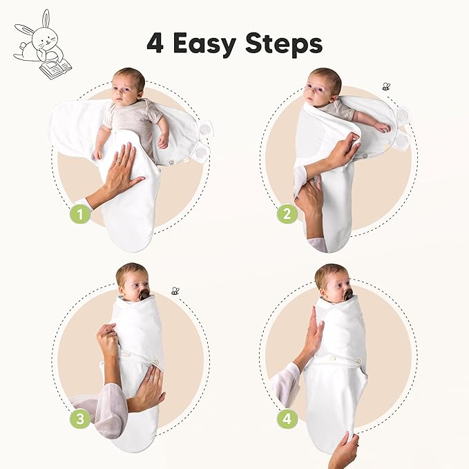 KeaBabies 3-Pack Swaddles for Newborns, Girls, Boys with Hats - Organic Soft Baby Sleep Sacks, Breathable Baby Swaddle 3-6 Months Beanies Set, Premie Infant Sleep Sack 0-3 Months (Sage)