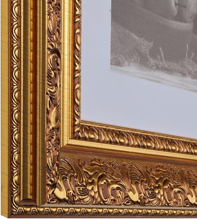 10 x 10 Frame 3-1/2" 10x10 Gold Frame.10x10 Poster Frame.10 x 10 Picture Frames for Wall Mounting.Large Ornate Canvas Oil Painting Frames Gothic Vintage Antique Luxury 3348.Baroque Wood Alternative-Polystyrene for Photo,Diploma,Puzzle,TV