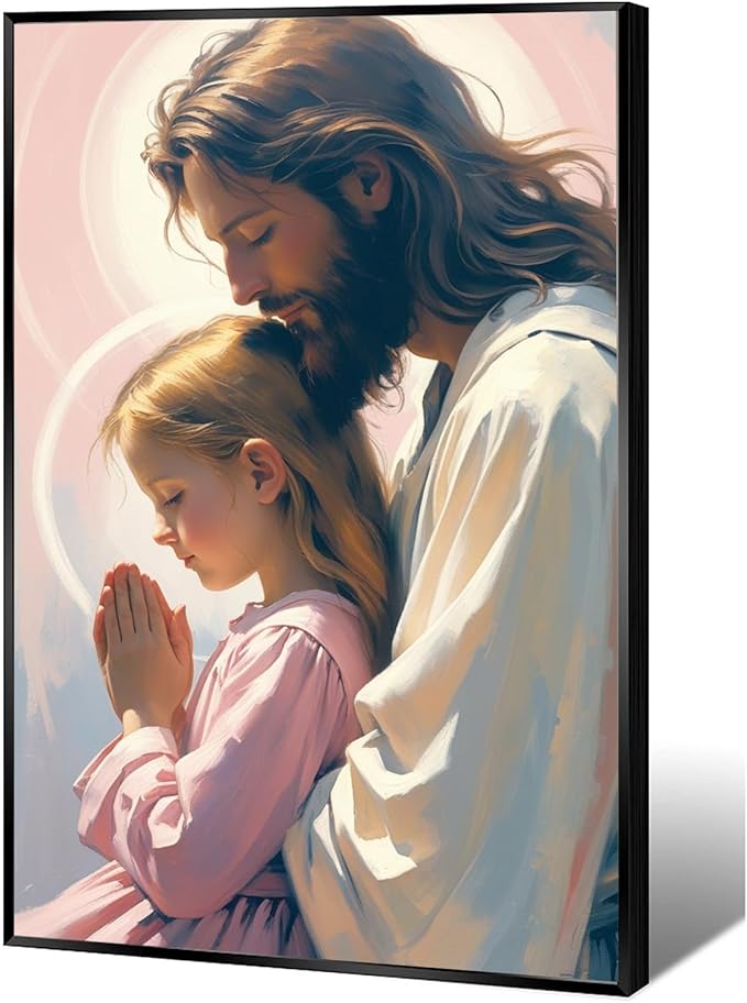 Christian Wall Art Print, Religious Scripture Biblical Decor, Faith-Based Inspirational Landscape with Cross, Digital Printed Canvas Poster for Church, Home Chapel, Prayer Room Decor