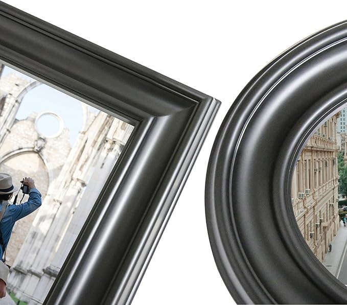 J.M.Deco 8 Pack Picture Frames for Wall Decor, Photo Frames Set with Glass Cover, Multi Picture Frames Decoration for Home Living Room, Bedroom, Black