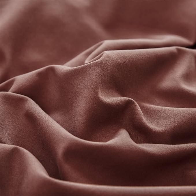 Pureant Brick Red Comforter Sets California King Women Girls Dark Rust Red Bedding Comforters Cotton Modern Solid Blackish Red Warm Quilts Cal King Adults Teens Pure Dark Red Blankets Durable