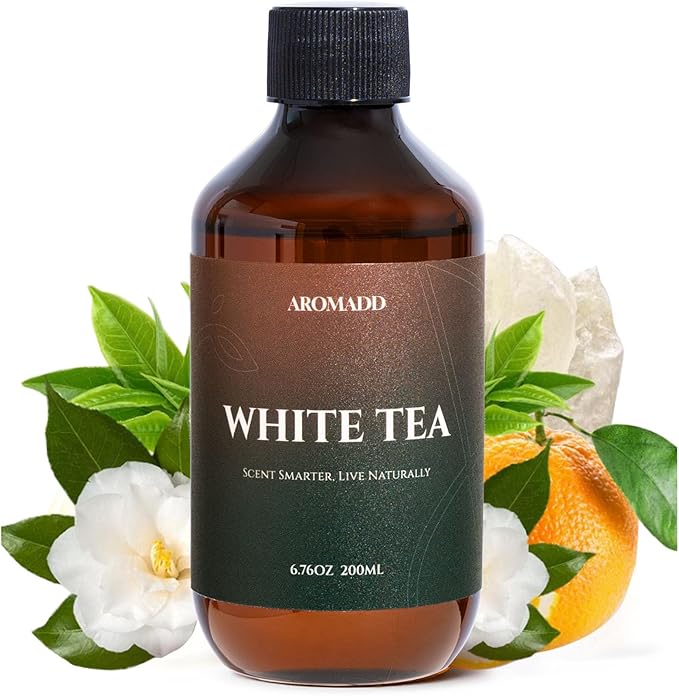 Aromadd Hotel Scents Diffuser Oil White Tea, Luxury Essential Oils for Waterless Diffuser, Aromatherapy Hotel Diffuser Oil for Home & Office, Long-Lasting Air Freshener - 6.76 fl oz (200 mL)