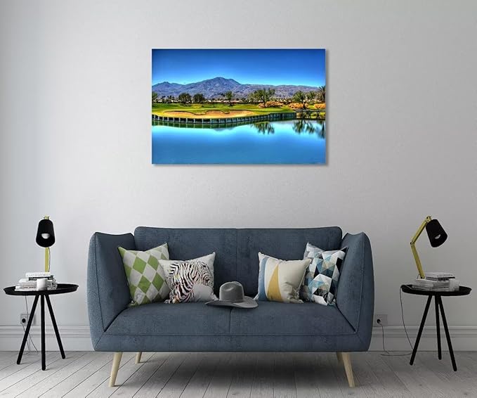 Augusta National Golf Course Wall Art for Living Room Bedroom Bathroom Home Decorations USA Georgia Golf Course Picture Poster Framed Artwork Canvas Prints Ready to Hang(12''H x 16''W)