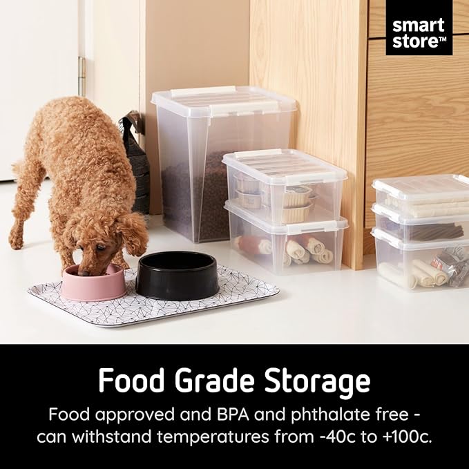 Classic 10 Clear Plastic Storage Boxes, 8L/8.5QT BPA-Free Stackable and Nestable Container with Secure Lid, Swedish Made Plastic Bins for Organization, L13.39 x W9.84 x H6.3-10 Pack