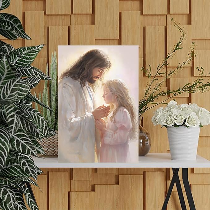 Christian Wall Art Print, Religious Scripture Biblical Decor, Faith-Based Inspirational Landscape with Cross, Digital Printed Canvas Poster for Church, Home Chapel, Prayer Room Decor