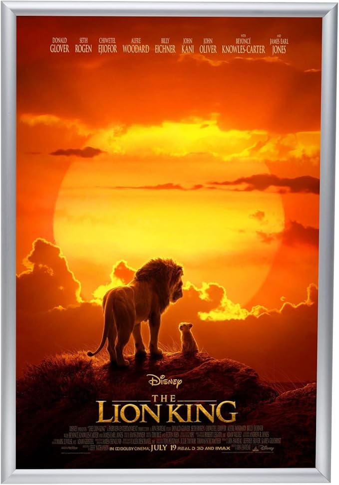 SnapeZo Poster Frame 24x36 Inches, Silver 1 Inch Aluminum Profile, Front-Loading Snap Frame, Wall Mounting, Sleek Series