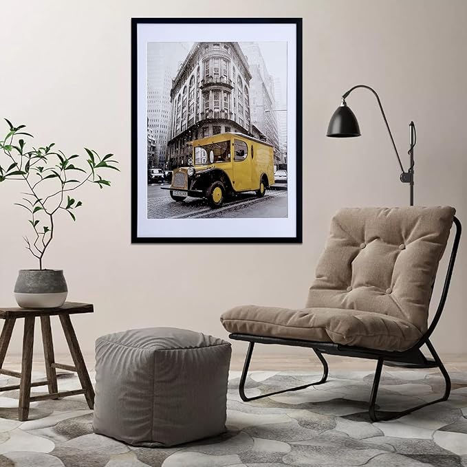 Art Emotion Black 18x24 Picture Frame Display 16x20 Pictures with Mat or 18x24 without Mat, Horizontal and Vertical for Wall- 4 packs.