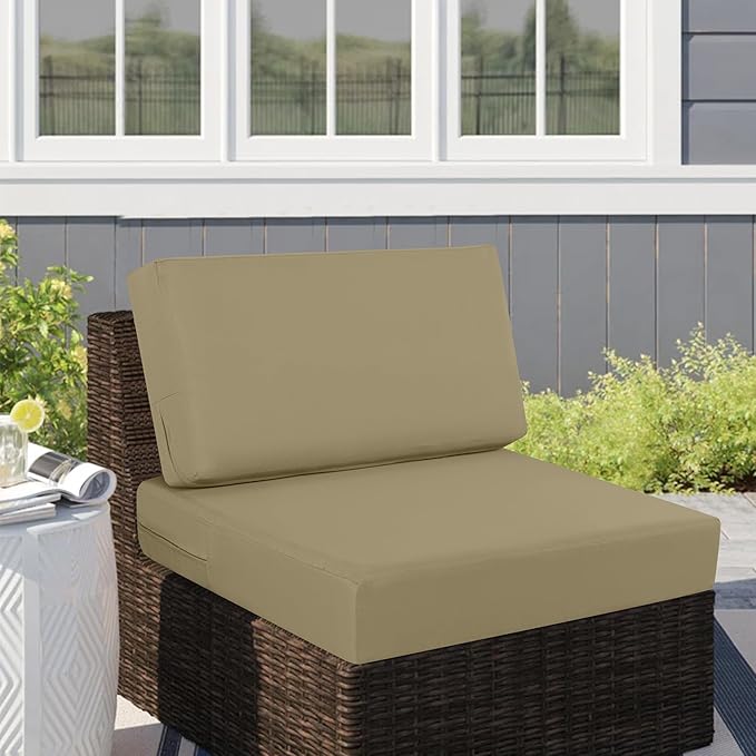 idee-home Outdoor Cushions for Patio Furniture, Outdoor Seat Cushion, Waterproof Couch Hampton Bay Deep Seat Replacement Chair Cushions for Garden Lawn Backyard Deck, 26.5 x 26.5