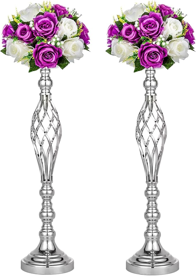Wedding Centerpieces for Reception Tables, Twist Candleholder Stands, Wedding Flower Arrangement Vases, Metal Centerpieces for Wedding Road-Leading Home Decor