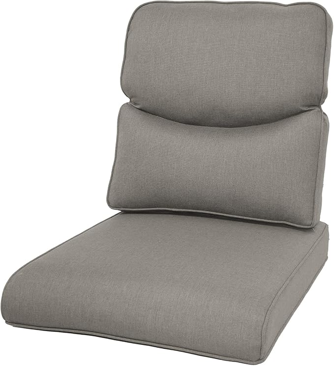 Patio Cushions for Outdoor Furniture - 22×24 Inches High Back and Deep Seating Outdoor Cushion for Patio Chairs Sofa Couch Loveseat Water Resistant(Grey/1 Set/Smile)