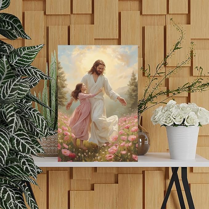Christian Wall Art Print, Religious Scripture Biblical Decor, Faith-Based Inspirational Landscape with Cross, Digital Printed Canvas Poster for Church, Home Chapel, Prayer Room Decor