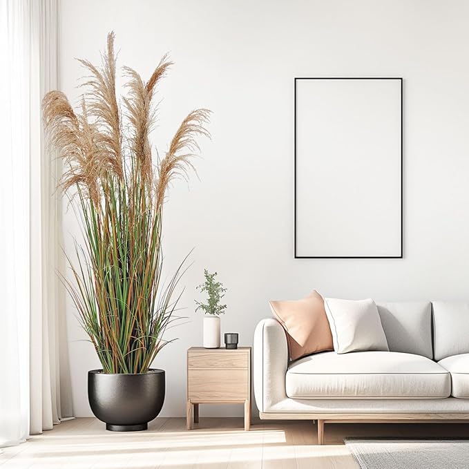 Alonfala - 69" (2-Pack) Pampas Grass Potted Plants - Artificial Faux Plants Featuring Tall Grass, Housewarming, and New Home Celebration. Elevate with Fake Plants, Ideal for Floor Decor