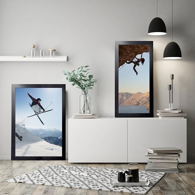 KTKDE 20x30 Poster Frame Black 3 Pack, 30 x 20 Picture Frames Wooden with Polished Plexiglass,Horizontal or Vertical Wall Mounting Hanging Large Studio Gallery Photo Frames Wall Art