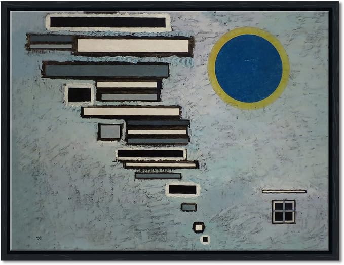 Wieco Art Framed Canvas Wall Art Wassily Kandinsky Unequal 1932 Picture Print of Famous Abstract Paintings Reproduction Canvas Prints for Home Decor Office decorationsand