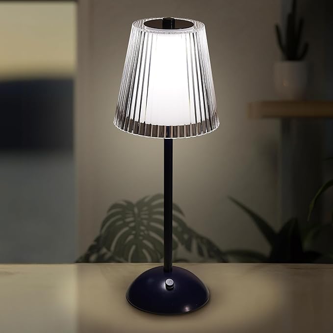 Camden Reed Table Lamp, Desk lamp, 3 Different Lighting Modes, Modern Minimal Design for Dinner/Coffee Table/Restaurant/Bedroom, Classic Navy