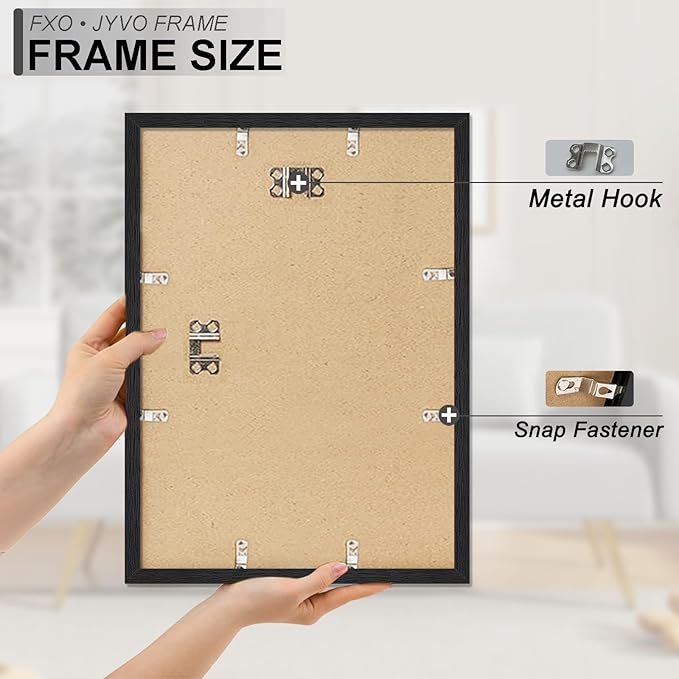 Engineered Wood 14x17 Picture Frame Set of 6, Black Frame for 14 x 17 Inch Picture Poster Photo, Light Weight 14 by 17 Frame with Wood-grain for Wall - 6 Pack/Black/14 x17
