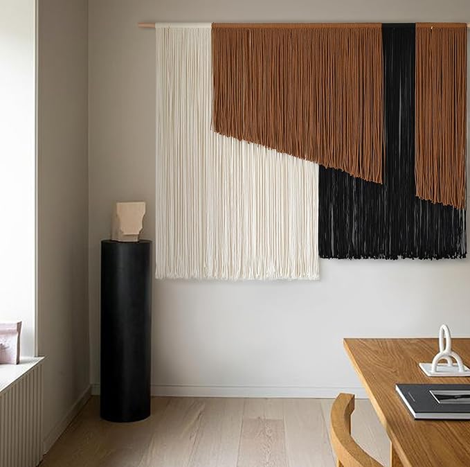 Macrame Wall Hanging Dip Dyed Fiber Macrame Wall Decor Boho Cord Living Room Wall Art 57" Wx43" L