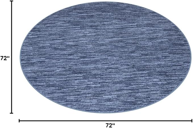 Nourison Home Essentials 6' x Round Navy Blue Fabric Outdoor Area Rug (6' Round)