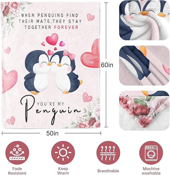 Gifts for Her Him, Anniversary Birthday Gifts for Women Men, Romantic I Love You Blanket 60x50in, Wedding Gifts for Couple Wife Husband, Best Christmas Valentines Mothers Fathers Day Presents