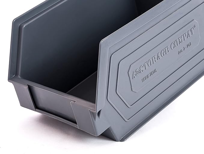 Storage Bins - drawer organizer Zeus 2PLZ - Ideal for Warehouses, Workshops and Assembly Lines, Screws and Tool Storage, Plastic Storage Bins, Green, 9.06" x 5.51" x 5.12", Pack x12