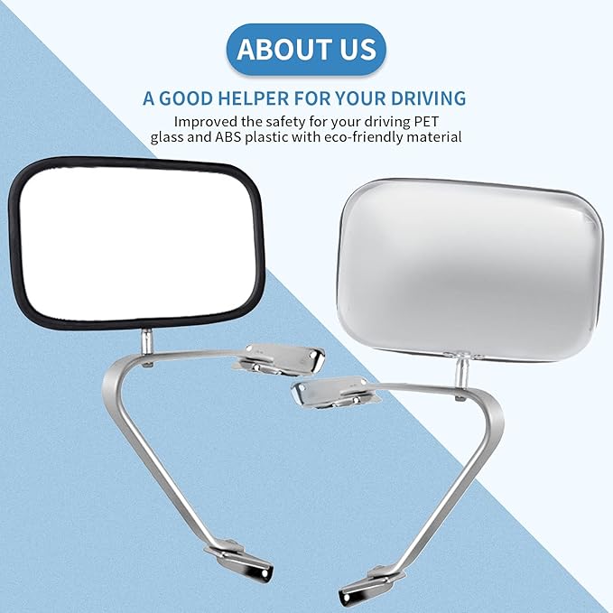 ECCPP Manual Side View Mirrors Plastic Pair Set for Ford for F-Series for F150 for F350 Bronco Pickup Truck SUV