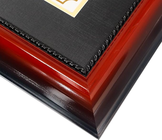 11x14 Diploma Degree Frame with Mat or Display 15x18 Certificates without Mat,Solid Wood,Cherry Finish with Intricate Black Rope Detail,UV Protection Acrylic