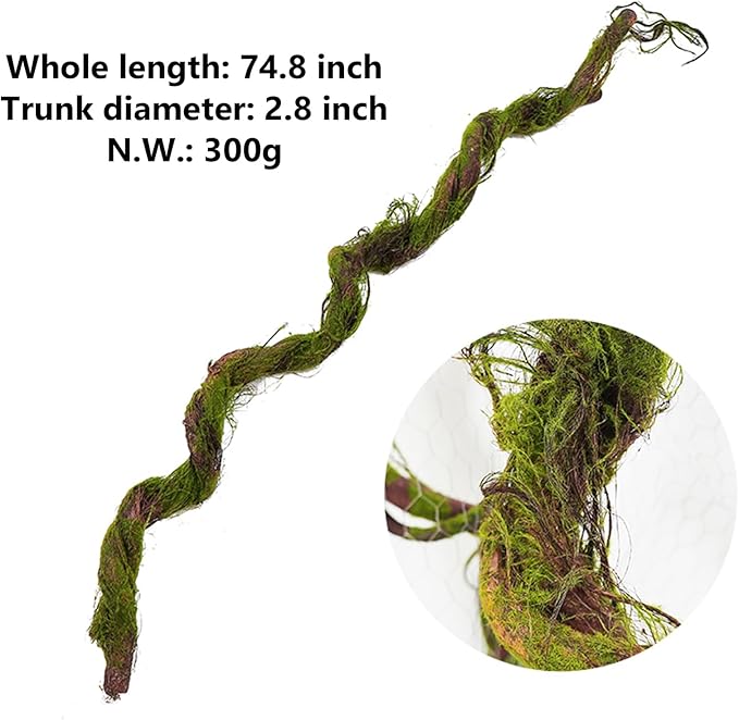 74.8" Large Fake Cherry Blossom Tree Artificial Branches Vine Room Door Wall Ceiling Hanging Plants Twigs Rattan Thick Trunk for Garden Wedding X'Mas Halloween Outdoor Jungle Decoration