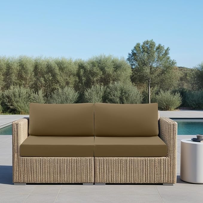 idee-home Outdoor Cushions for Patio Furniture, Outdoor Seat Cushion, Waterproof Hampton Bay Deep Seat Replacement Couch Chair Cushions for Garden Lawn Backyard Deck, 28.5 x 28.5