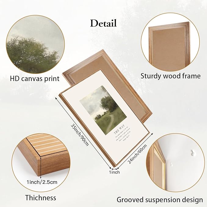 CHDITB christian Path Framed Canvas Wall Art Set, Biblical Verses Wall Decor, scripture Spiritual Wall Painting, Vintage the way the truth the life Art Prints for Church Zen Room Office 16"x24"x3