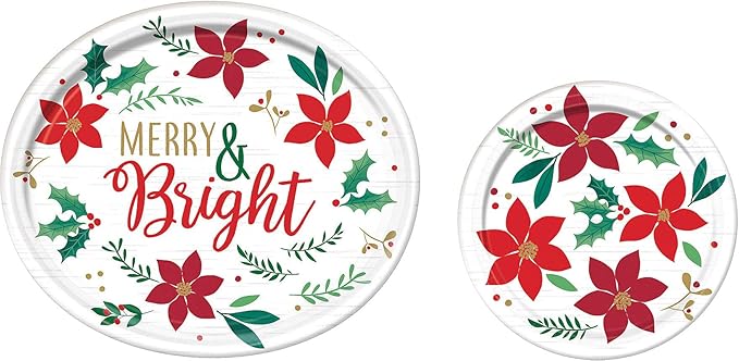 Tableware Pack: Disposable Paper Plates, Napkins and Cups Set for 20 (Christmas Wishes)