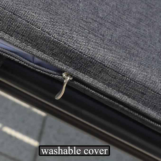 Bay Window Seat Cushions Indoor Furniture 40x14 Inch No Slip Washable Long Bench Cushion with Zipper, Dark Grey
