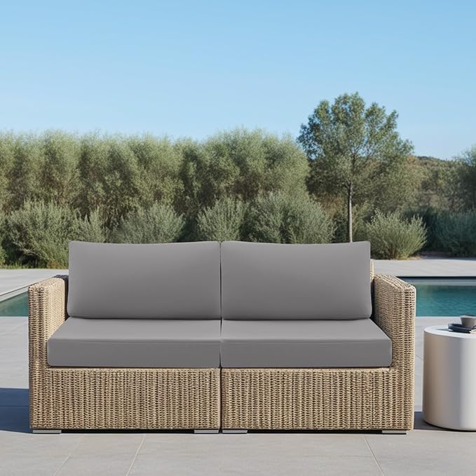 idee-home Outdoor Cushions for Patio Furniture, Waterproof Outdoor Seat Cushion Hampton Bay Deep Seat Replacement Cushions for Garden