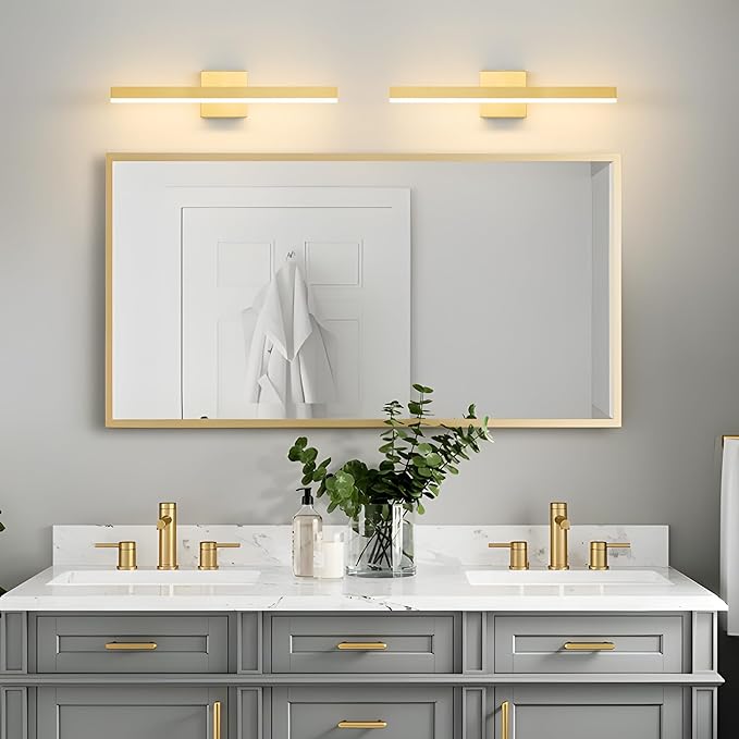Gold Bathroom Vanity Light 23.6 inch, 14W Dimmable 5CCT LED Modern Bathroom Light Fixture Over Mirror - ETL Certificated
