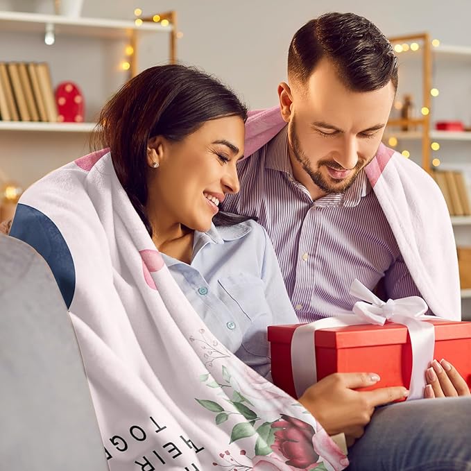 Gifts for Her Him, Anniversary Birthday Gifts for Women Men, Romantic I Love You Blanket 60x50in, Wedding Gifts for Couple Wife Husband, Best Christmas Valentines Mothers Fathers Day Presents