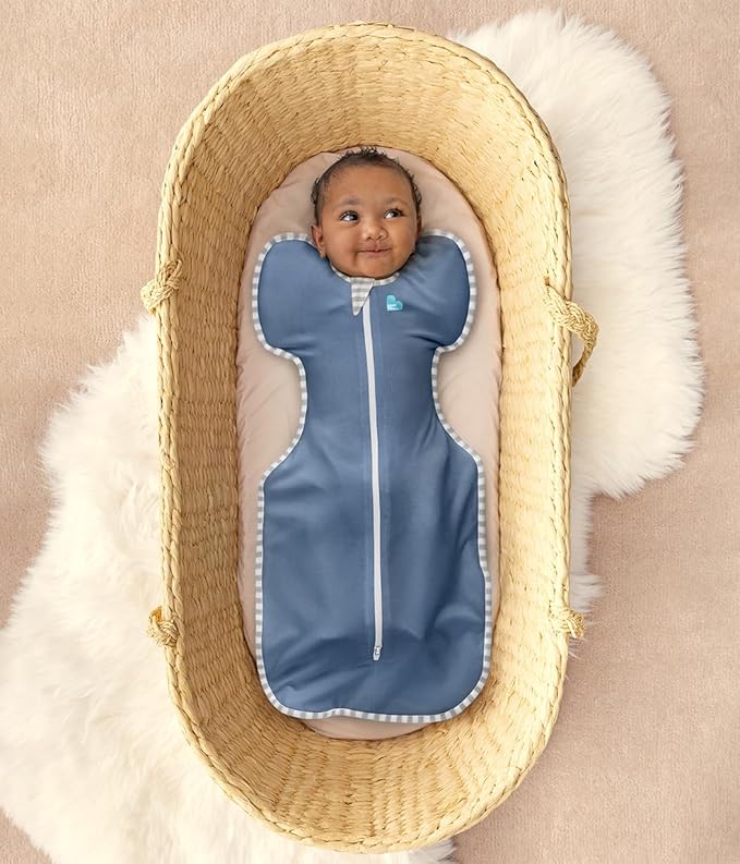 Love to Dream Swaddle UP, Baby Sleep Sack, Self-Soothing Swaddles for Newborns, Improves Sleep, Snug Fit Helps Calm Startle Reflex, New Born Essentials for Baby, 8-13lb, Denim