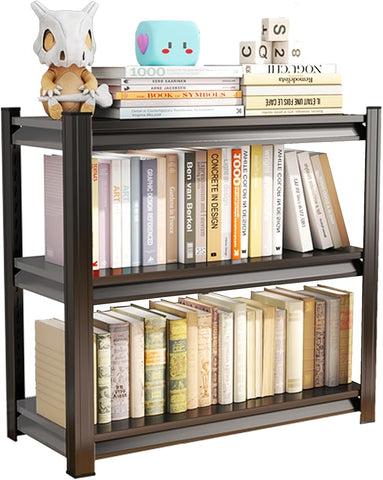 Tall Bookshelf with Open Shelves, Metal Office Book Shelf, Adjustable Organizer Bookcase, Standing Storage Organizer Shelf for Living Room (27.6" W*13.8" D*31.5" H)