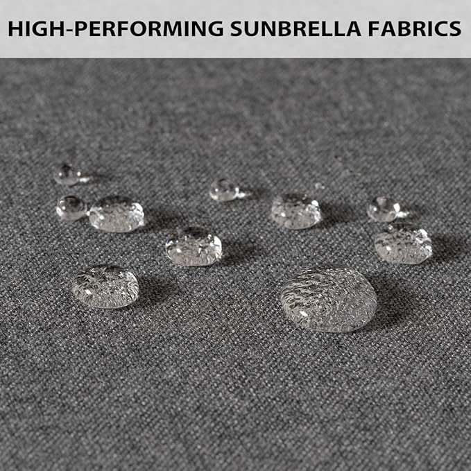 Sundale Outdoor Sunbrella Deep Seat Cushions, Patio Acrylic Sectional Sofa Couches Cushion and Pillow, Water-Resistant Furniture Replacement Cushions, 23 x 26 x 4 inches - Cast Slate