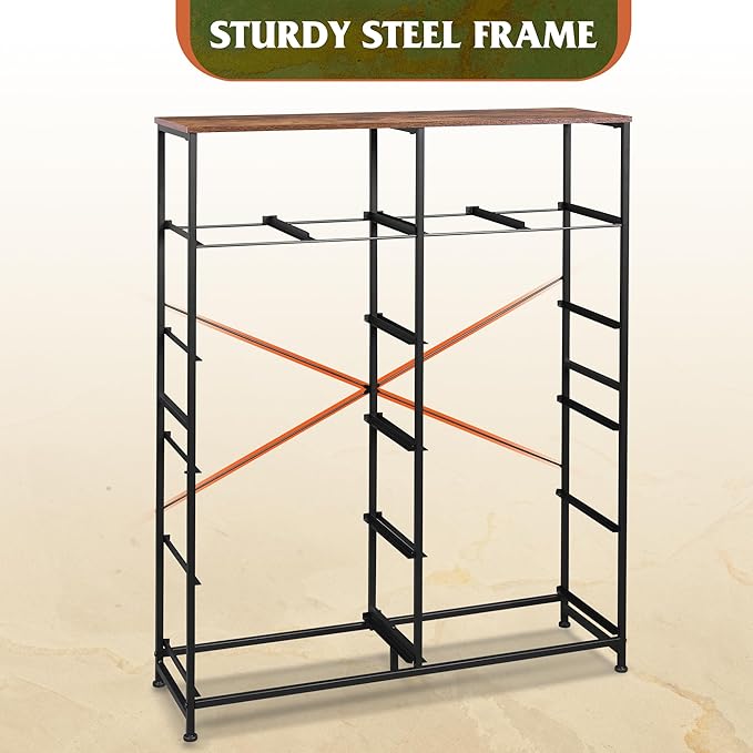 WLIVE Storage Organizer Unit with 12 Fabric Bins, Storage Drawers Organizer with Steel Frame, Tall Storage Tower Organizaton for Living Room, Hallway, Office, Rustic Brown Wood Grain Print