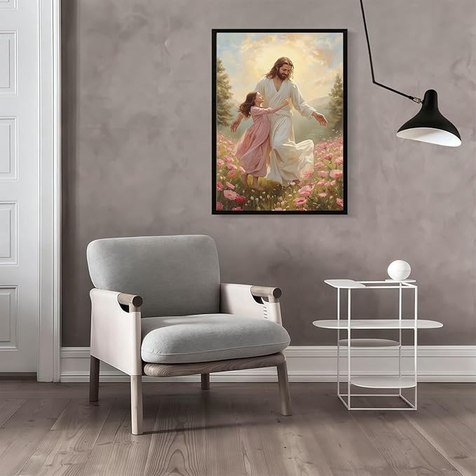 Christian Wall Art Print, Religious Scripture Biblical Decor, Faith-Based Inspirational Landscape with Cross, Digital Printed Canvas Poster for Church, Home Chapel, Prayer Room Decor