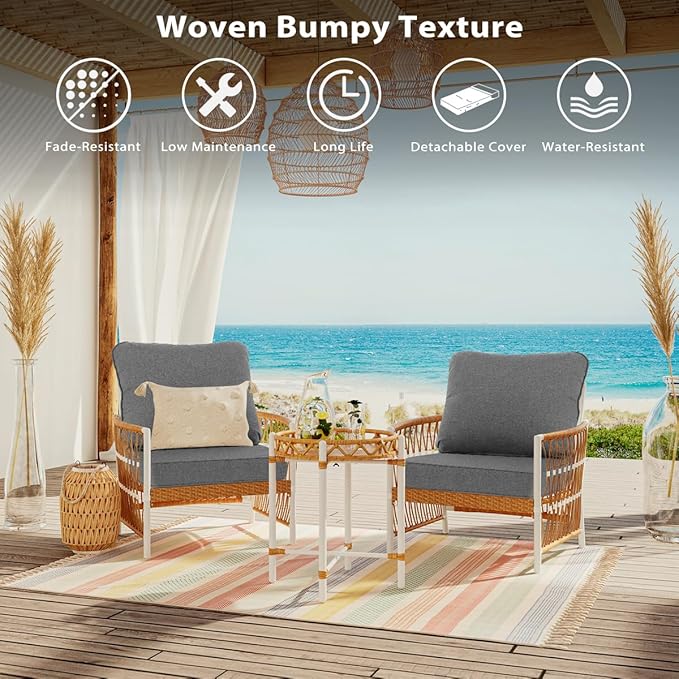 Sundale Outdoor Sunbrella Deep Seat Cushions, Patio Acrylic Sectional Sofa Couches Cushion and Pillow, Water-Resistant Furniture Replacement Cushions, 23 x 26 x 4 inches - Cast Slate