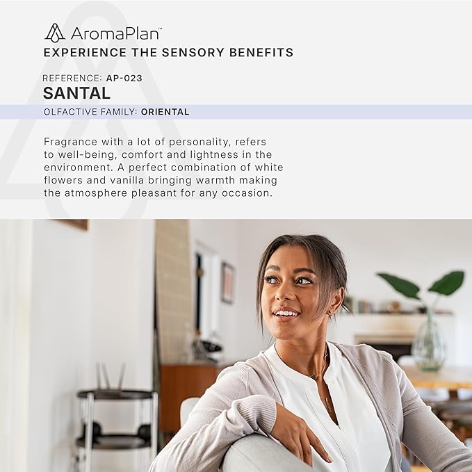 AromaPlan Hotel Scents Santal 16 Fl Oz 2 Pack (946ml), Home Luxury Aroma & Hotel Fragrance Diffuser Oil- Hotel Diffuser Oil for Aromatherapy- USA Made, Bigger Bottle, Bolder Aroma & Longer Lasting