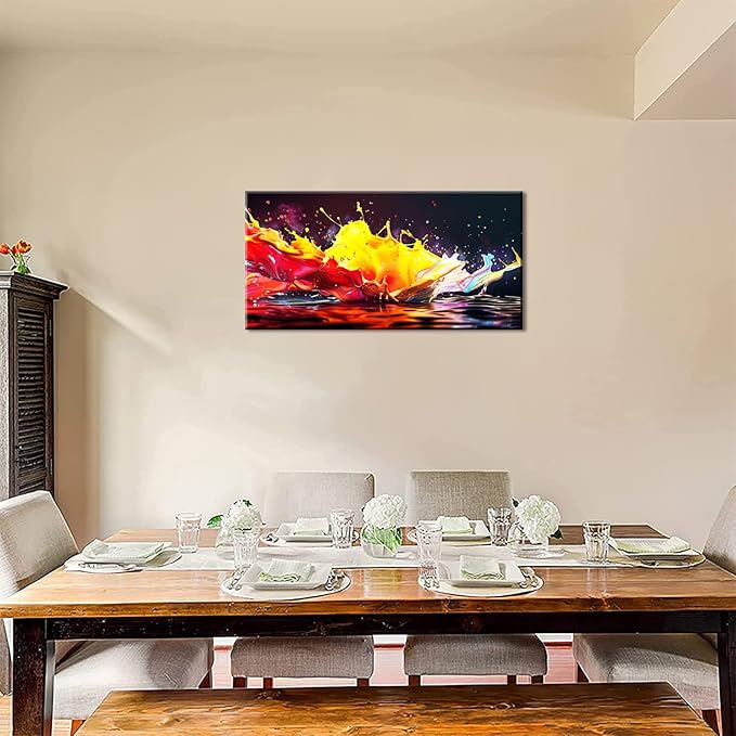 Abstract Splashing of Colorful Paint Wall Art Decor Artwork for Living Room (30x60 Inches)