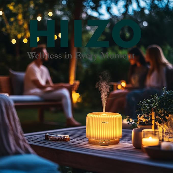 T19 Ceramic Aroma Diffuser – 200ml Ultrasonic Essential Oil Diffuser with Breathing Light, Auto-Off, Natural Wood Base, Handcrafted Black Ceramic for Home Décor