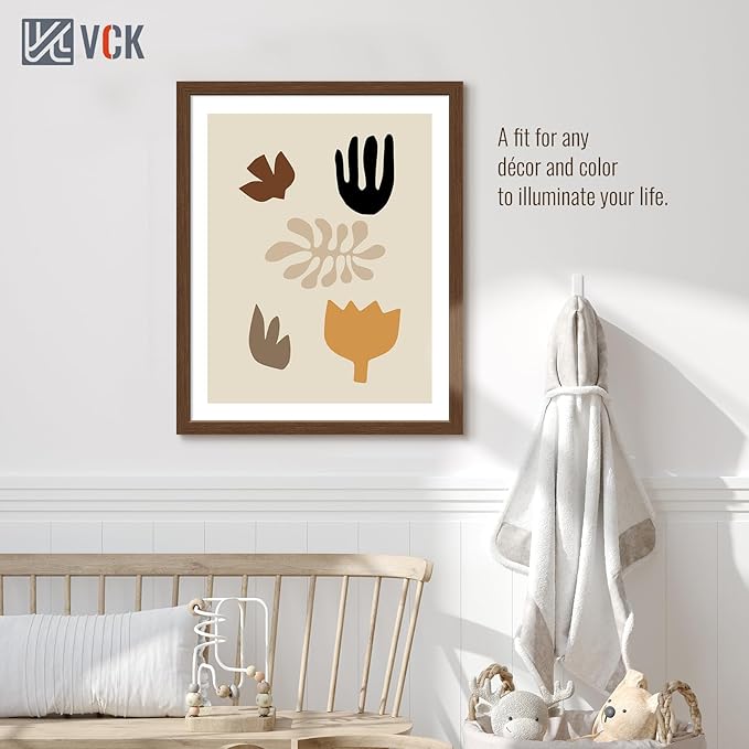 VCK 24x30 Poster Frame 5 Pack, Brown Wood Picture Frame with Exclusive Wood Grain, Wall Hanging