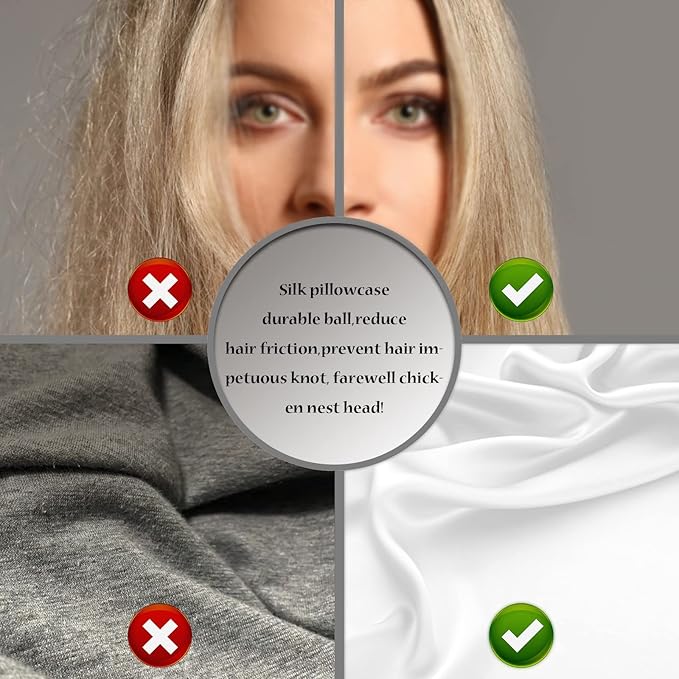 Natural Mulberry Silk Pillowcase for Hair and Skin Queen Size 20"X30" Silk Pillow Case with Hidden Zipper Soft Breathable Smooth Cooling Silk Pillow Covers for Sleeping(White,Queen,1Pcs)