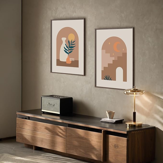 Yaetm Minimalist 16x24 Frame - Brown Walnut, Solid Wood 16x24 Poster Frame for Picture & Art Print, Lightweight, Horizontal and Vertical Wall Hanging for Photo Gallery (Single, Walnut)